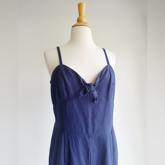 J. CREW FACTORY Tie-Front Jumpsuit in Linen-Cotton Size 10 - Picture 3 of 7